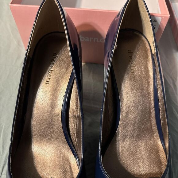 Dressbarn Women's 8.5 Blue/Navy Espadrilles Heels New Girl Boss Mom wear - Picture 6 of 8